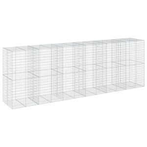 vidaXL Gabionkurv med deksel 600x100x200 cm galvanisert jern