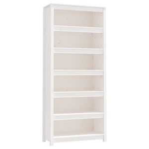vidaXL Bokhylle hvit 80x35x183 cm heltre furu