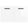 vidaXL Veggskap h&oslash;yglans hvit 60x36,5x35 cm konstruert tre