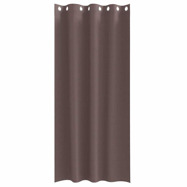 vidaXL M&oslash;rkleggende Gardiner med Ringer 2 pcs M&oslash;rk brun 245 x 140 cm