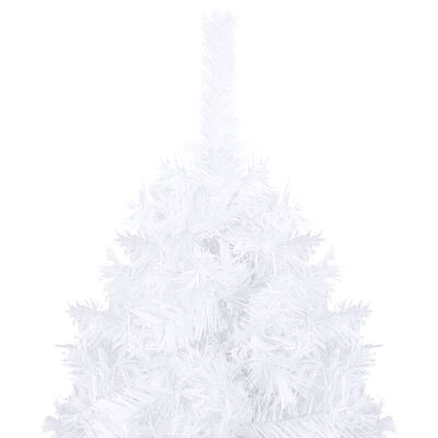 vidaXL Forhåndsbelyst kunstig juletre med tykke grener hvit 120 cm