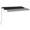 vidaXL Manuell uttrekkbar markise med LED 450x350 cm antrasitt