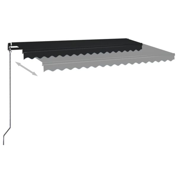 vidaXL Manuell uttrekkbar markise med LED 450x350 cm antrasitt