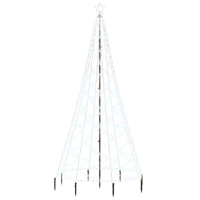 vidaXL Juletre med metallstolpe 500 lysdioder kaldhvit 3 m
