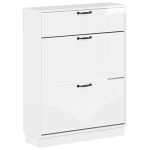 vidaXL Sko Skap HOORN 78 x 24 x 100 cm Konstruert tre H&oslash;gglans hvit