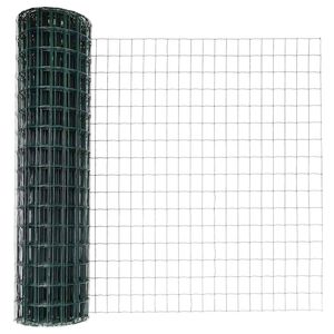 vidaXL Euro gjerdet med stolpe 10 x 1 m PVC-belagt st&aring;l Gr&oslash;nn Mesh