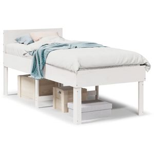 vidaXL Sengeramme uten madrass hvit 90x190 cm heltre furu