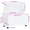 vidaXL Oppbevaringskiste med hjul ALTA hvit 73x39,5x43 cm heltre furu