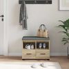 vidaXL Gangbenk Sonoma eik 60 x 38 x 46 cm Sponplate og Polstret Stoff