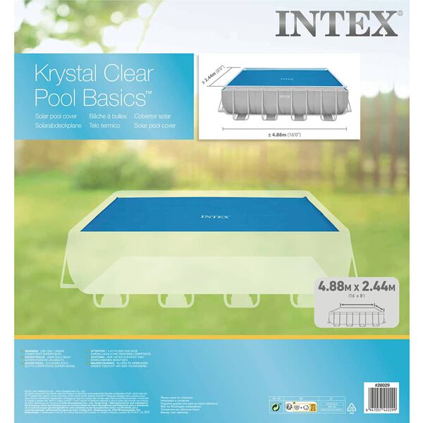 Intex Soldrevet bassengtrekk blå 476x234 cm polyetylen