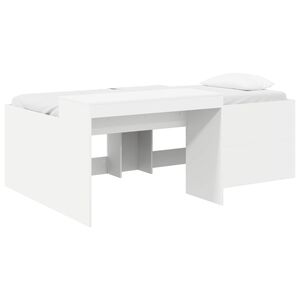 vidaXL Barneseng med skrivebord Hvit 98.5 x 200 cm Konstruert tre