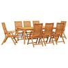 vidaXL Hage Spisegruppe 9 stk. Brun Solid akasietre