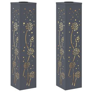 vidaXL Solenergi LED stibelys 2 stk. Varmhvit 18 x 18 x 80 cm