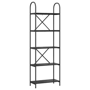 vidaXL Bokhylle 5 niv&aring;er 60 x 30 x 183 cm Konstruert tre Svart Eik