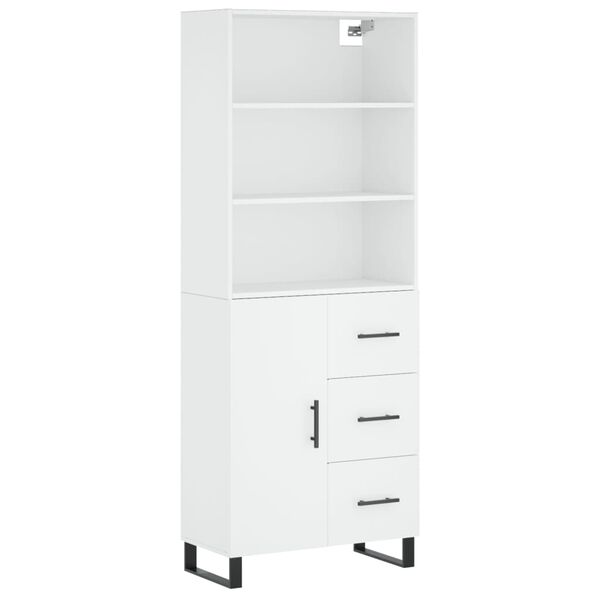 vidaXL Highboard hvit 69,5x34x180 cm konstruert tre