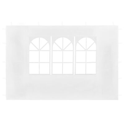 vidaXL Sidevegger for partytelt 2 stk med vindu hvit