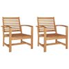 vidaXL Stol 2 Stk Brun 65 x 60 x 76,5 cm Massivt Teaktre