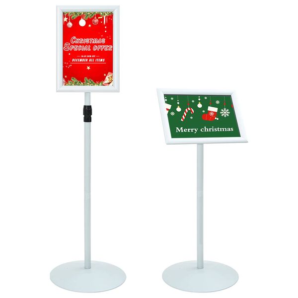 vidaXL Pedestal plakatstativ s&oslash;lv 33 x 33 x 123 cm PVC og st&aring;l