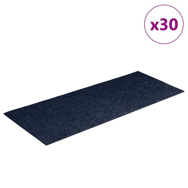 vidaXL Trappematter selvklebende 30 stk 60x25 cm marinebl&aring; rektangul&aelig;re