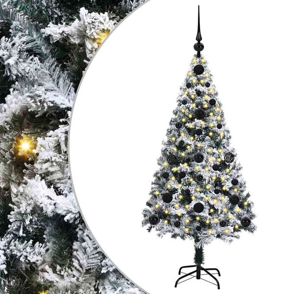vidaXL Kunstig juletre med 150 LED grønn 120 cm PVC og Stål og Plast