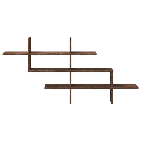 vidaXL Vegghylle brun eik 124,5x18x60,5 cm konstruert tre