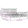 vidaXL Sengeramme i metall med hode- og fotgavl hvit 180x200 cm