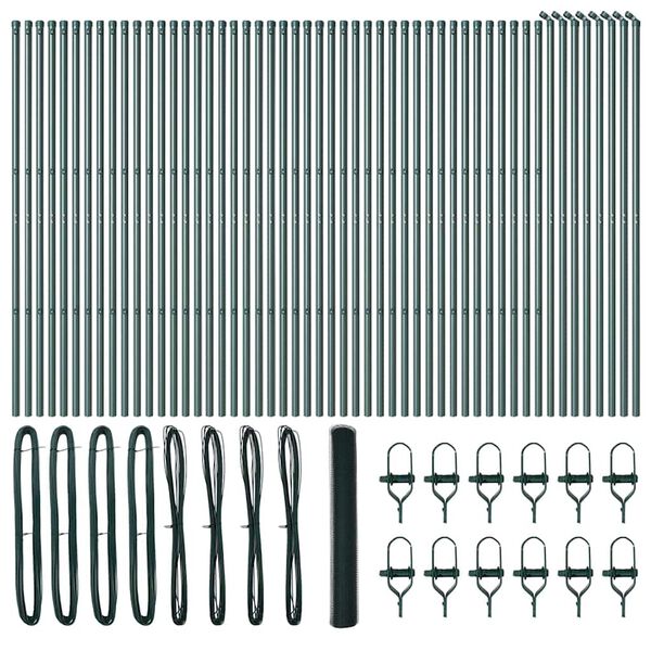 vidaXL Gjerdep&aring;le gr&oslash;nn 100 x 1 m (25 mm maske) St&aring;l og PVC