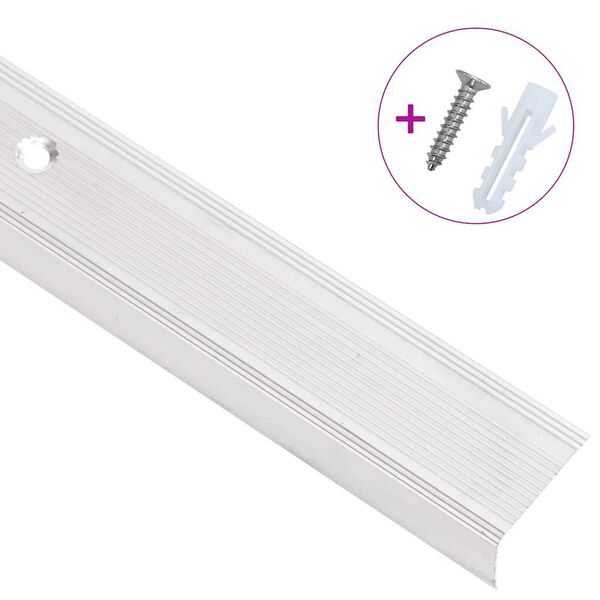 vidaXL Trappeneser L-form 15 stk aluminium 100 cm s&oslash;lv