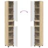 vidaXL Baderomsskap Sonoma eik 30,5 x 30 x 195 cm Konstruert tre