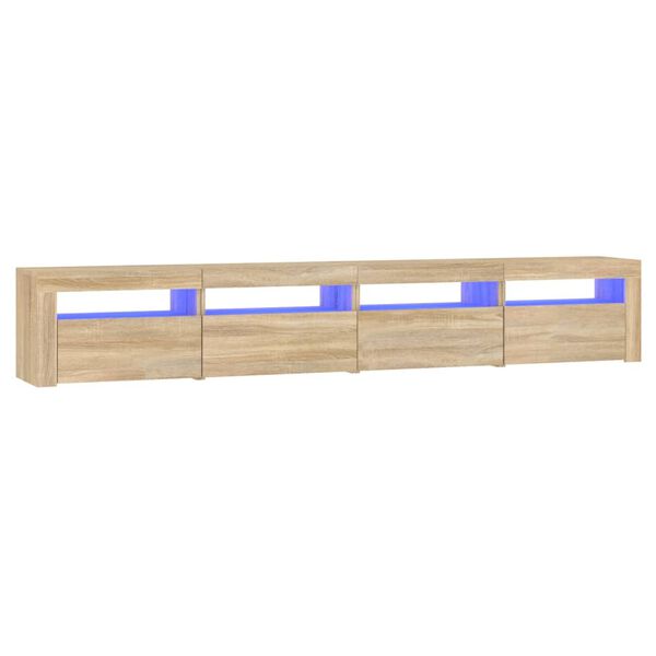 vidaXL TV-benk med LED-lys sonoma eik 240x35x40 cm