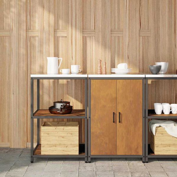 vidaXL Kjøkkenoppbevaringssett med hylle 2 pcs Rusten Cortenstål