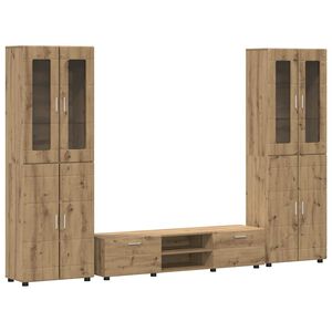 vidaXL TV-benksett med skuff FLORIN 3 pcs Artisan Eik Konstruert tre