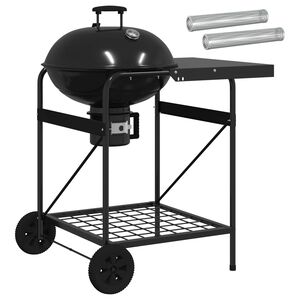 vidaXL Kullgrill med r&oslash;yketuber 91 x 71 x 107 cm St&aring;l Svart