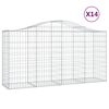 vidaXL Gabionkurver buede 14 stk 200x50x100/120 cm galvanisert jern