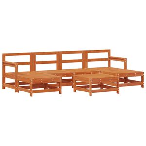 vidaXL Hage lounge sett 6 pcs VoksBrun Massiv furu