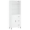 vidaXL Highboard hvit 69,5x34x180 cm konstruert tre
