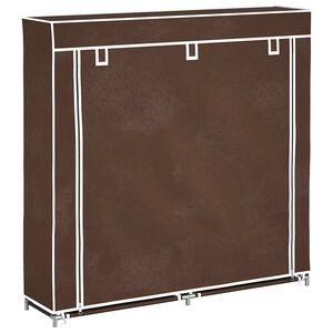 vidaXL Skoskap i stoff med trekk 115 x 28 x 110 cm brun
