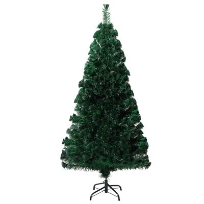 vidaXL Kunstig juletre med stativ grønn 120 cm fiberoptikk