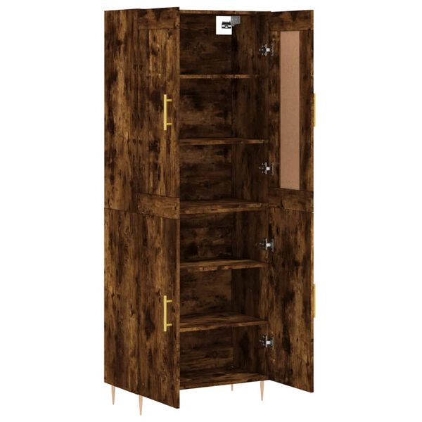 vidaXL Highboard r&oslash;kt eik 69,5x34x180 cm konstruert tre