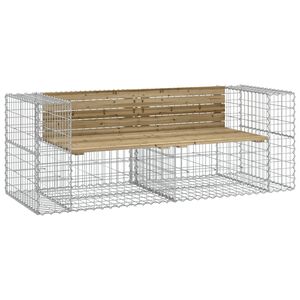 vidaXL Hagebenk gabiondesign 184x71x65,5 cm impregnert furu