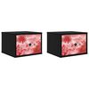 vidaXL Vegghengt nattbord AACHEN 2 stk. Svart eik 36 x 33 x 25 cm