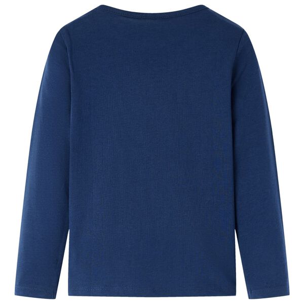 T-skjorte for barn med lange ermer marinebl&aring; 140