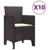 vidaXL Hage Spisegruppe med pute 11 pcs Brun og Krem Rotting
