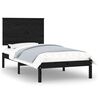 vidaXL Sengeramme svart heltre 90x190 cm Single