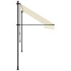 vidaXL Uttrekkbar markise kremhvit 400x150 cm stoff og st&aring;l