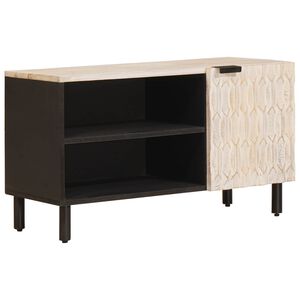 vidaXL TV-skap Hvit Vask Finish 80 x 33 x 46 cm Massiv mango tre