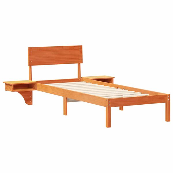 vidaXL Sengestamme med hodegjerde Vokset Brun 75 x 190 cm Massiv furu