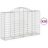 vidaXL Gabionkurver buede 20 stk 200x50x120/140 cm galvanisert jern