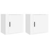 vidaXL Veggmonterte nattbord 2 stk hvit 50x30x47 cm