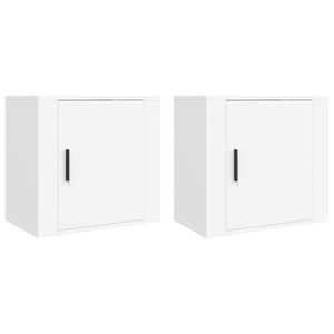 vidaXL Veggmonterte nattbord 2 stk hvit 50x30x47 cm
